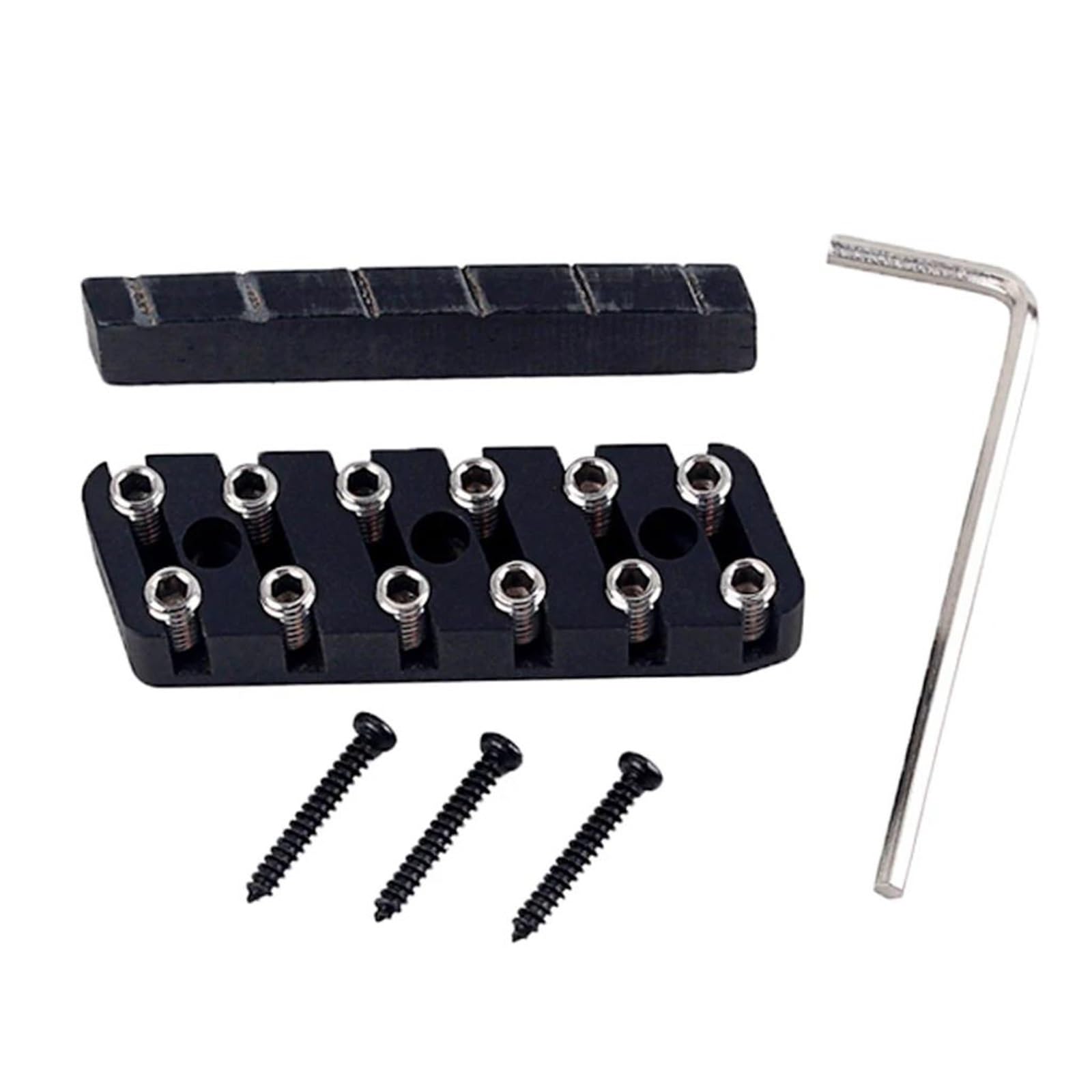 Początkujący Nakrętka Gitary 6/7 Strunowa Bezgłowa Gitara Elektryczna Zestaw Nakrętek Mostka Z Siodełkiem Stałym Akcesoria Części Zamienne(6 String)
