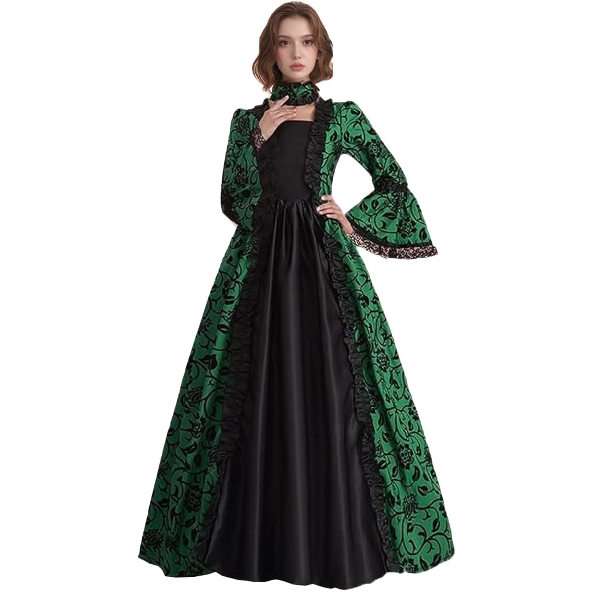 GRACEART Middeleeuwse vintage jurk met uitlopende mouwen Retro Renaissance Victoriaanse prinsessenjurk voor cosplay, Zwart, L GRACEART Middeleeuwse vintage jurk met uitlopende mouwen Retro Renaissance Victoriaanse prinsessenjurk voor cosplay, Zwart, L