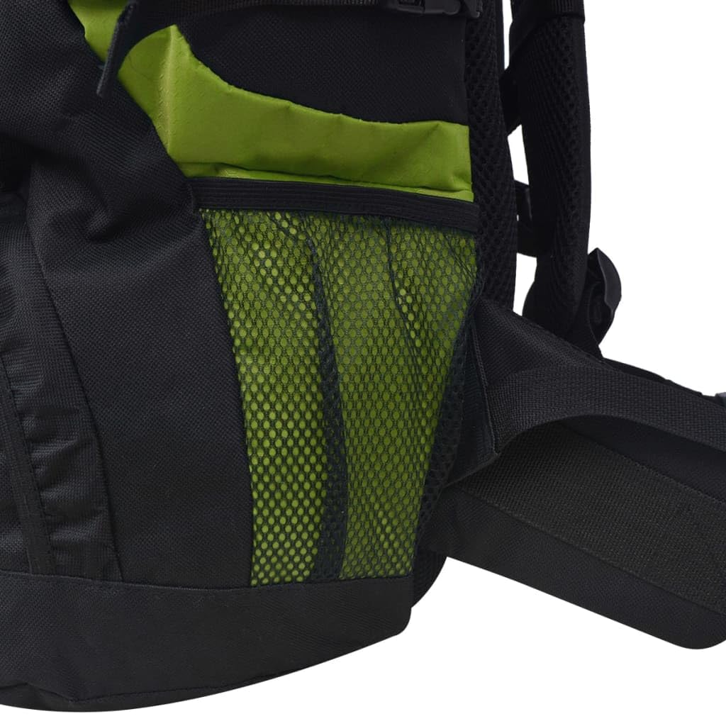 Mangloder Wanderrucksack XXL 75 Liter wasserabweisend Schwarz Grün für Outdoor Trekking Camping Reisen und Alltag mit vielseitigen Stauraum für Laptop Buch Kleidung und Zubehör