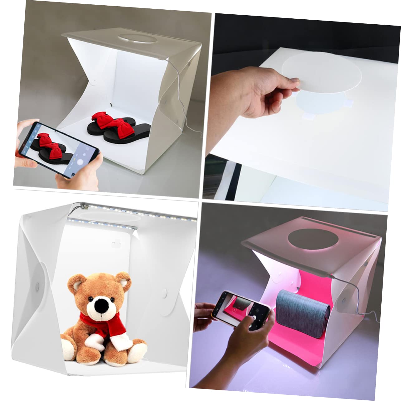 OSALADI 1 Petite Boîte de Photo Tente Lumineuse USB Portable 40 Cm LED pour Photographie de Produits E-Commerce