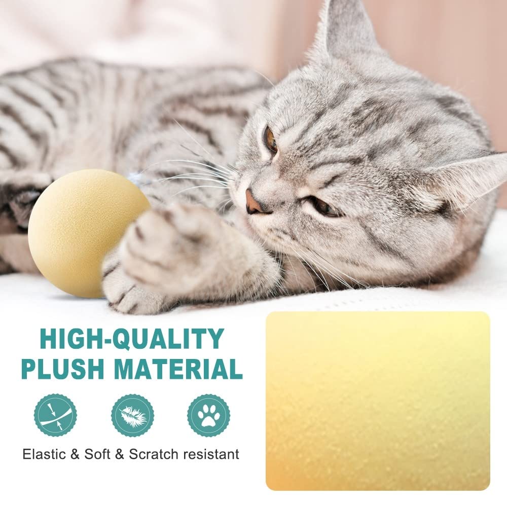 Palline Con Piume Per Gatti - 3 Pezzi In Silicone - Giocattolo Rimbalzante Per Interni Ed Esterni - Foto 5