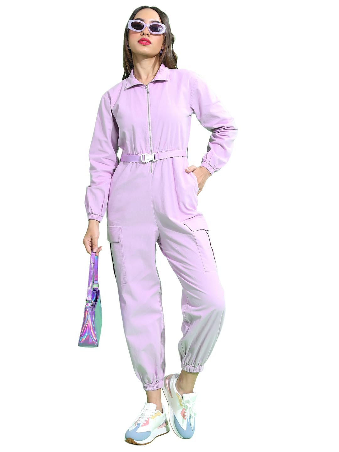 tokyo talkies Women's Long Sleeves Shirt Collar Solid Jumpsuit |Stylish | Casual-picture-11