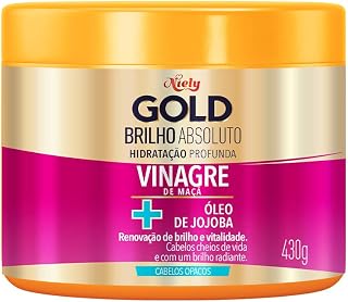 Gold Hidratação Profunda Mega Brilho, 430G, Niely, Branco