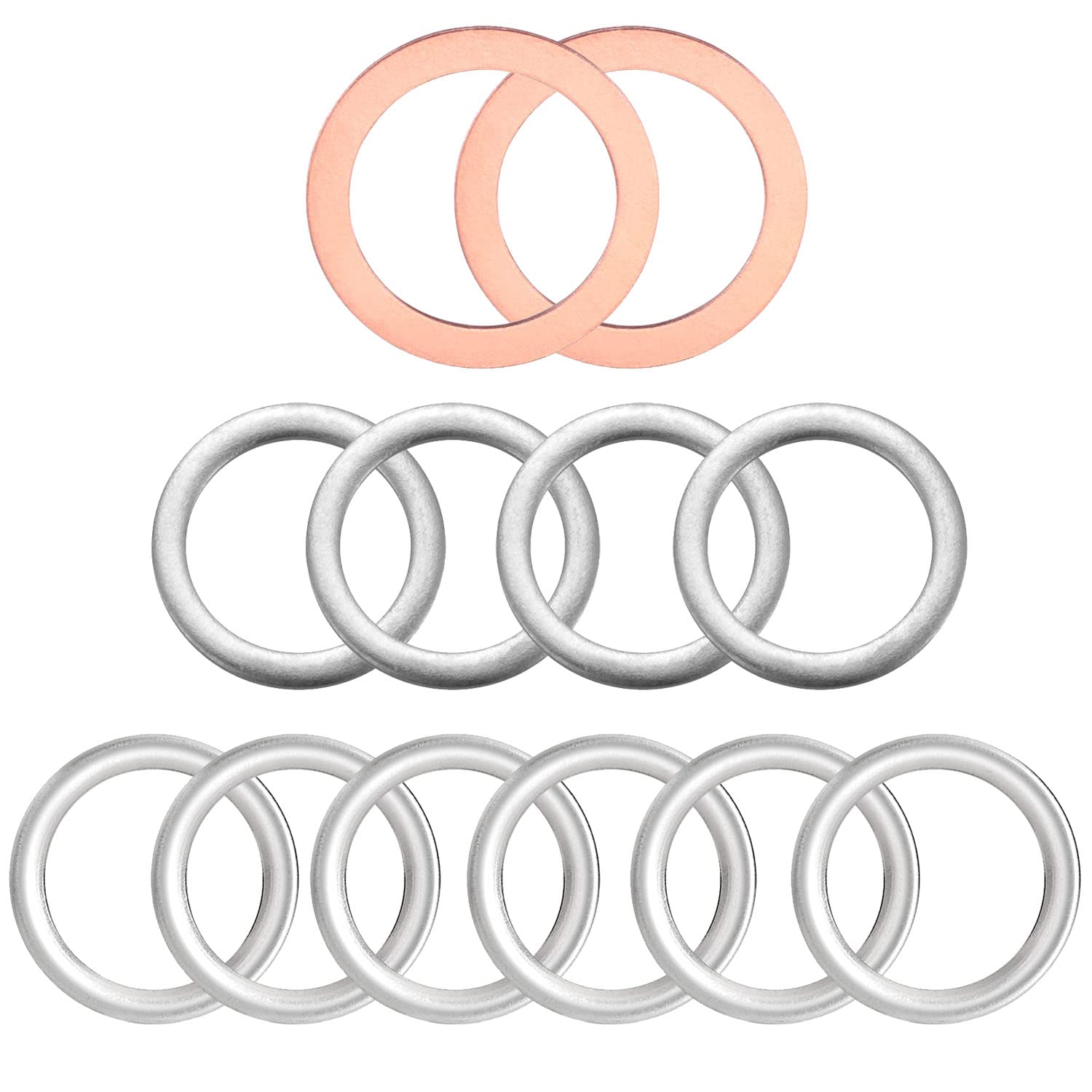 Belleone 12pcs Transfer and Differential Fill/Drain Plug Gaskets Compatible with Toyota Lexus 4Runner, Replace # 90430-18008 12157-10010 90430-24003