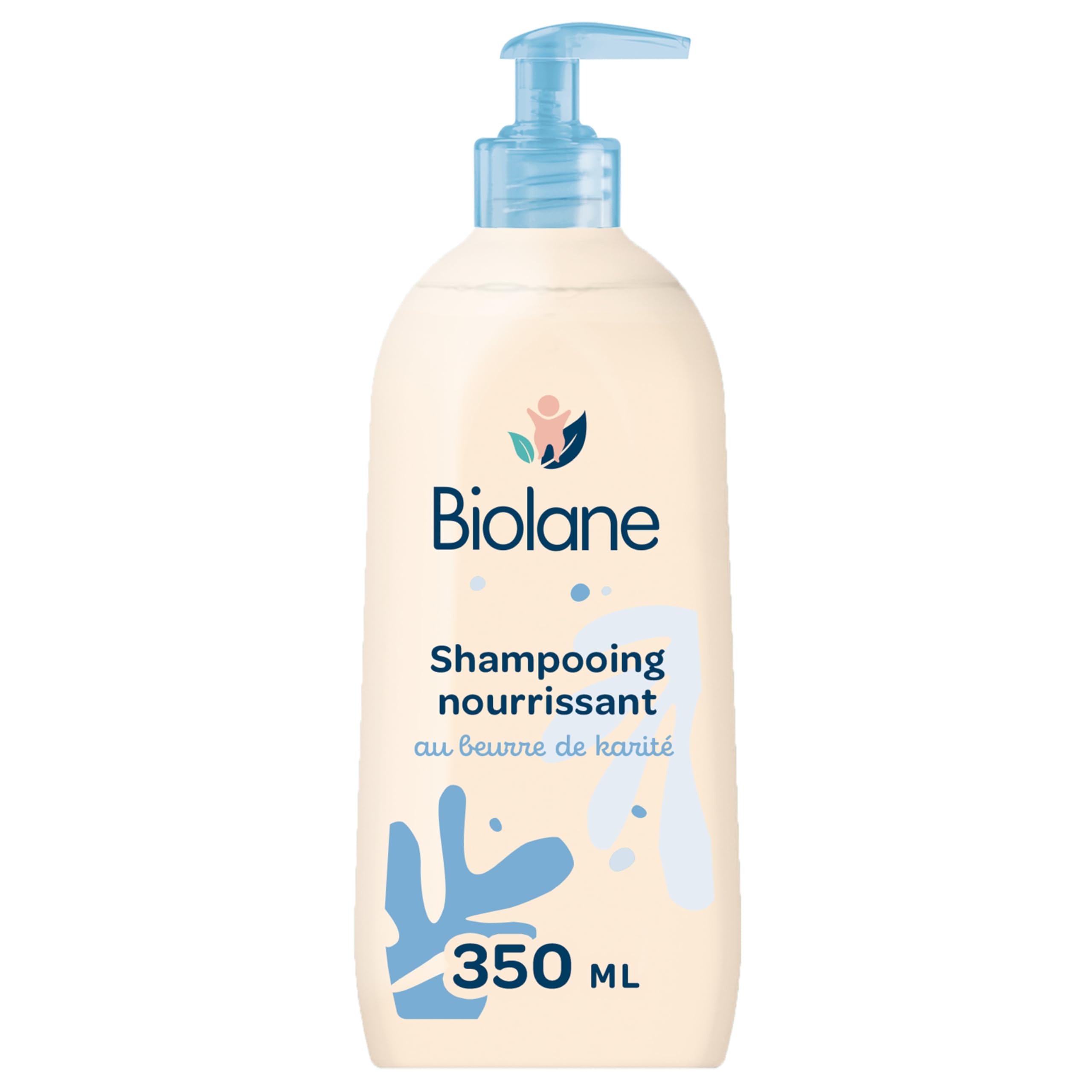 BIOLANE Shampooing Nourrissant Bébé Cheveux Secs et Bouclés 350ml | Hydrate et Assouplit les cheveux, 96% d'ingrédients d'origine naturelle, Démêle efficacement, Fabriqué en France