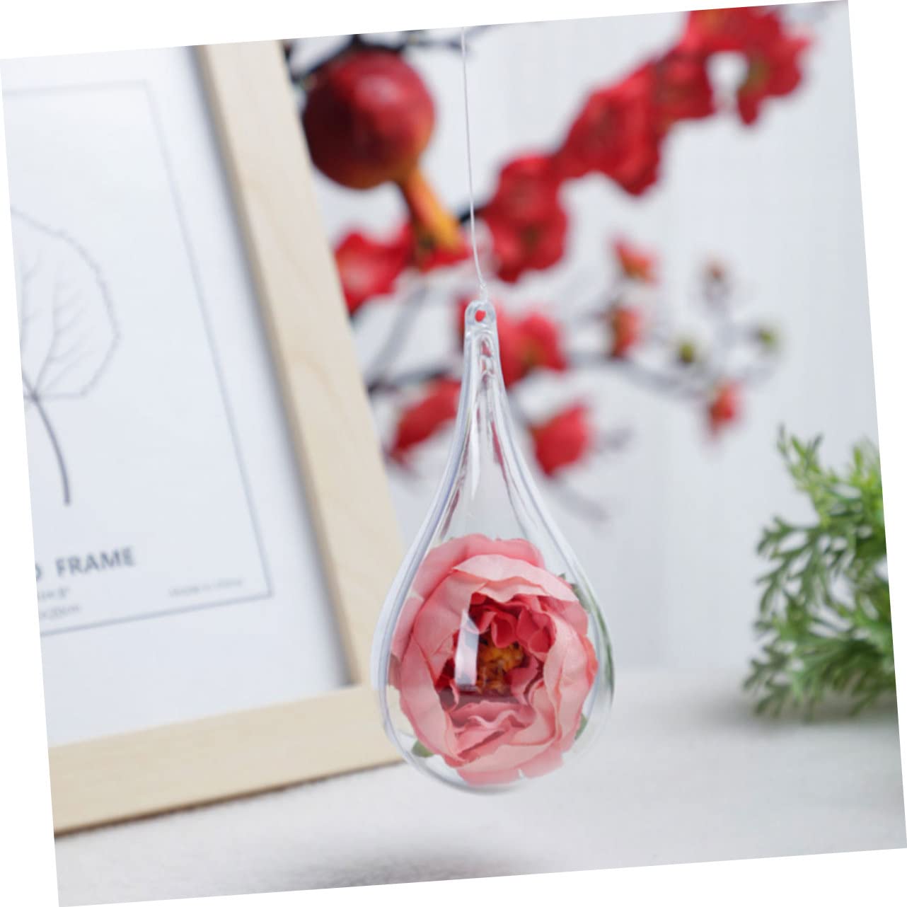 Zerodeko 24 Piezas Bola de caída Hueca Colgante de árbol de Navidad Adornos de plastico Transparente Bolas navideñas Christmas Decorations Ornamento Decoraciones de Boda Decoración de Boda