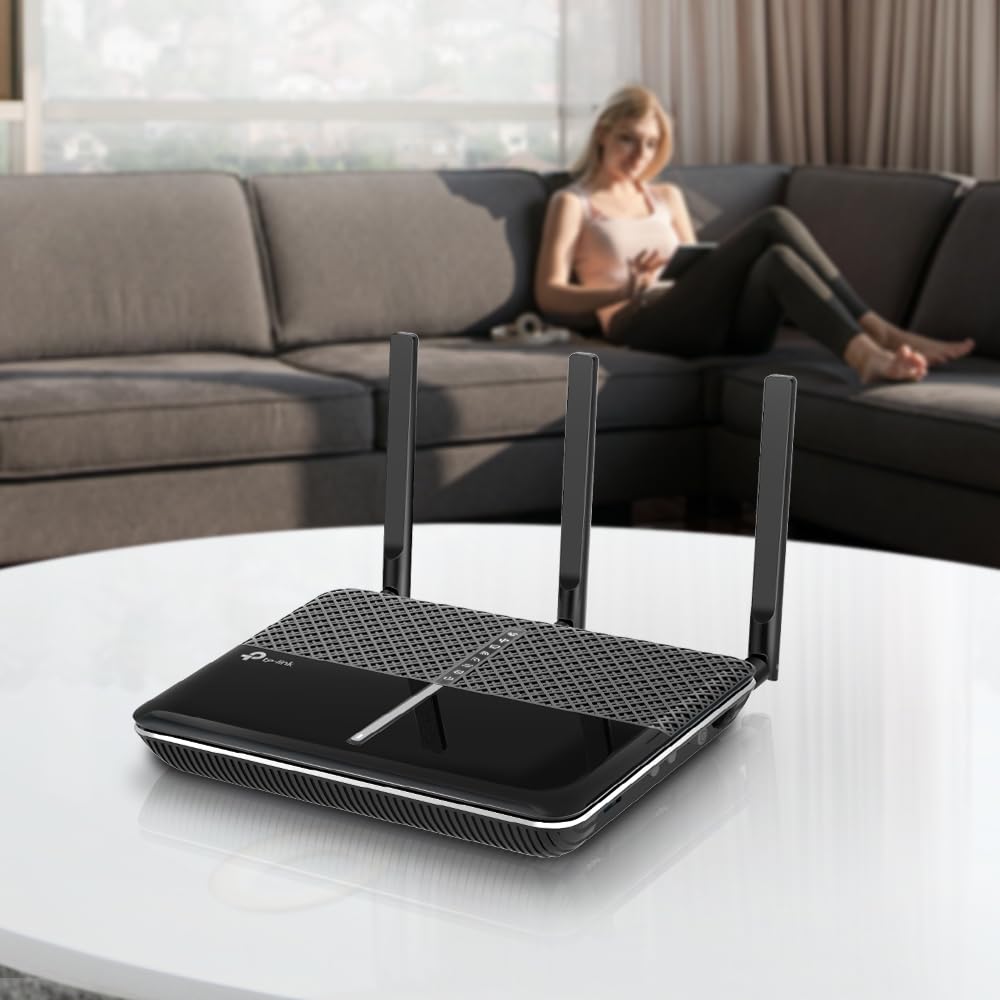 TP-Link Archer VR2100v Modem Router Wi-Fi Dual-Band AC2100Mbps, VDSL2 Profilo 35b, Router FR (EVDSL | VDSL | FTTC | FTTS), ADSL, Telefonia VoIP, DECT Cordless, 4 Porte Gigabit, 1 Porta USB 3.0