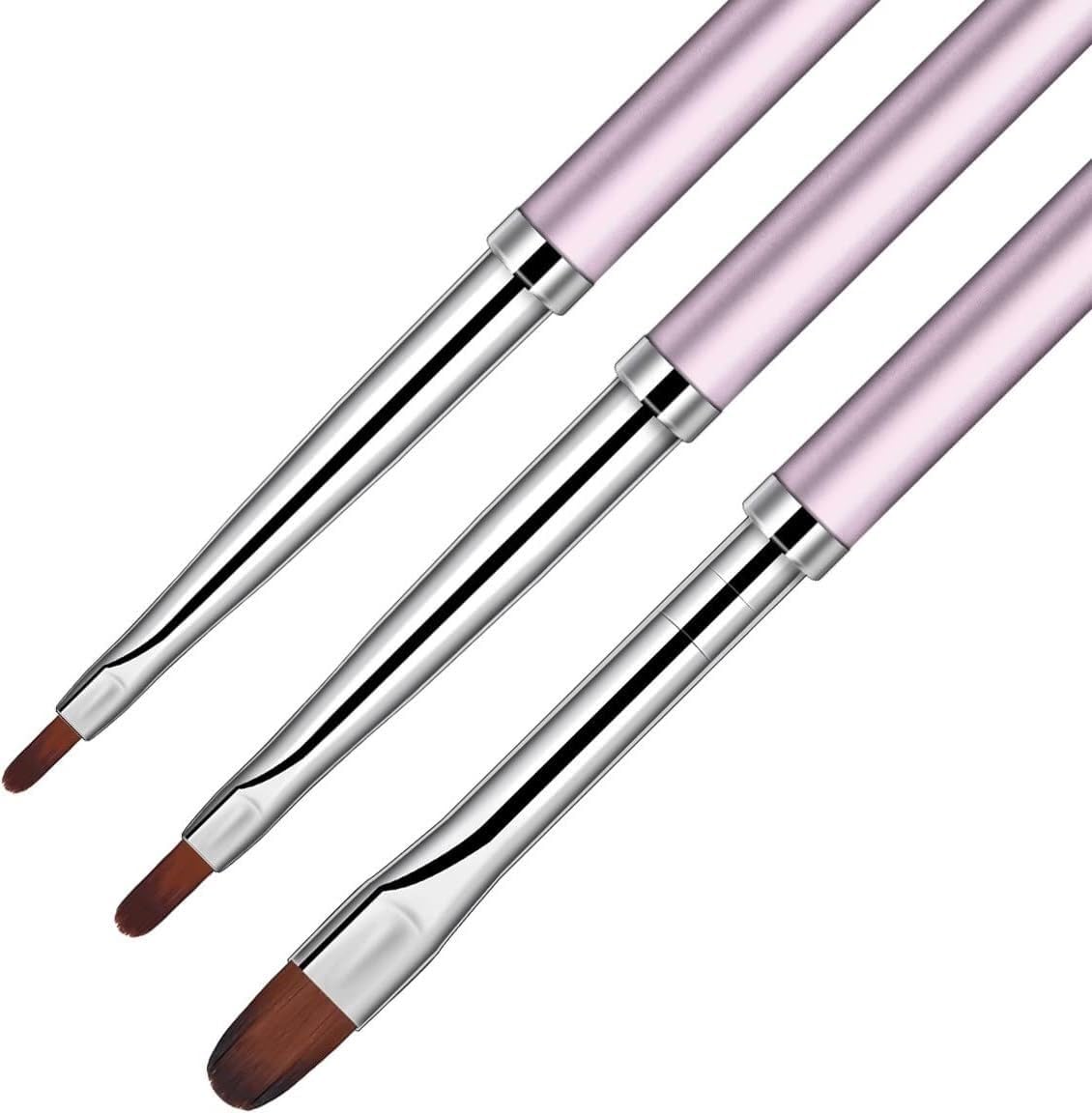 3Pcs/Set Nail Art Acrylic Gel Brush Rhinestone Handle Extension Builder Lines Liner Drawing Painting Pen Manicure Tool