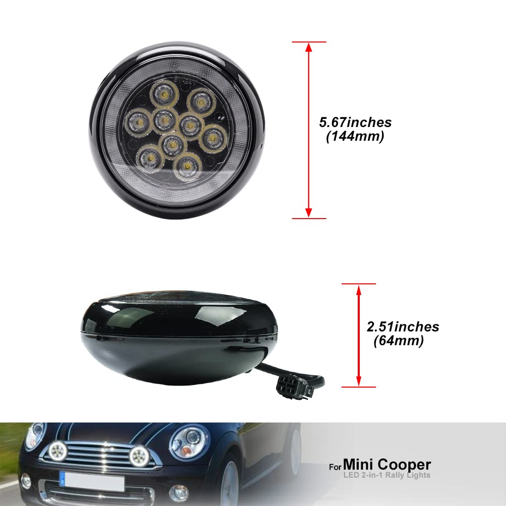 LED Tagfahrlicht Halo Ring Für Mini Cooper R55-R61 - DRL Nebelscheinwerfer 6000K