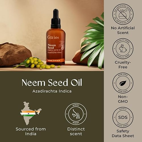 Miniatura 6 de Gya Labs Aceite de neem orgánico para la piel – Aceite portador de neem natural 100% puro sin refinar para cabello, uñas, lociones corporales, spray