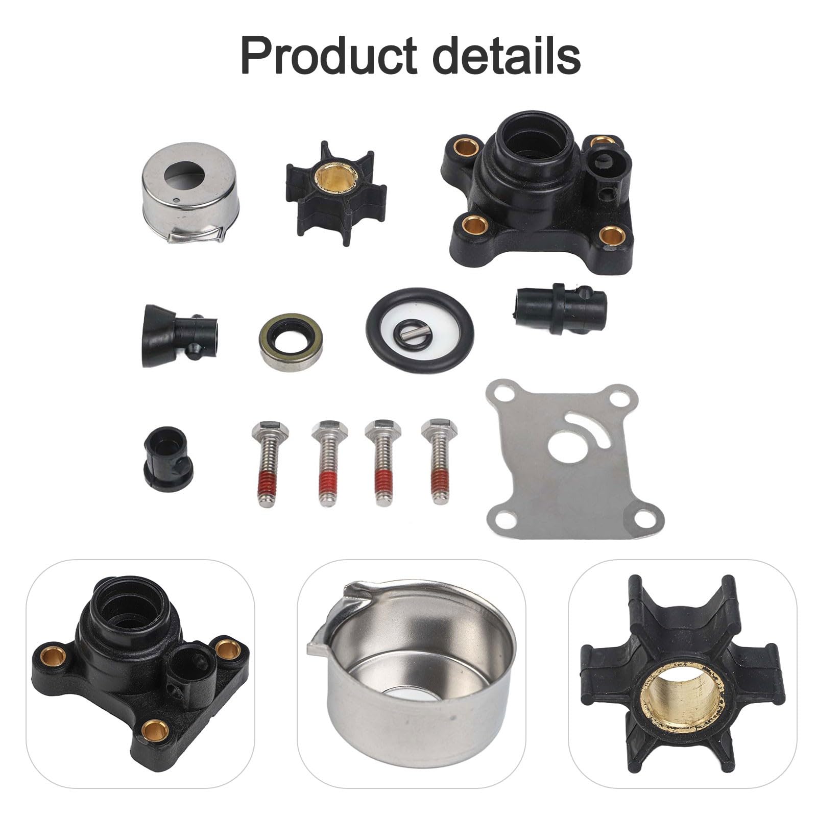 Kit girante acqua per Johnson per motori fuoribordo evinrude 8-15HP, sostituisce 394711 18-3327, set di riparazione con alloggiamento
