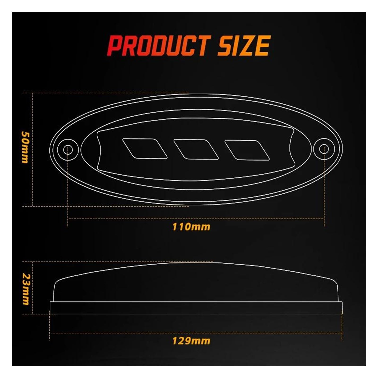 Piloto Posterior Luz LED Trasera Advertencia Ovalada 12V-24V Luces Posición Lateral Remolque Camiones Caravana Señal Coche Lámpara Trasera Freno 10 Uds. Faro Trasero(10pcs Red)
