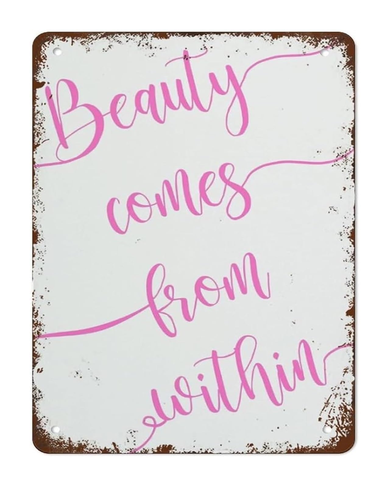 ICYJRFHLTF Calming Self Care Metal Sign Serene Quote Wall Decor for Bedroom Yoga Room Personal Space (8 X 12 in)