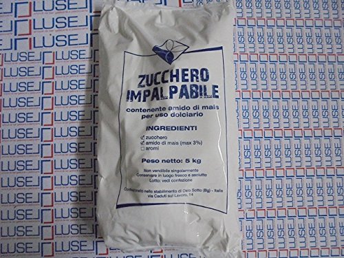 KG 5 ZUCCHERO A VELO IMPALPABILE PER DOLCI SUGAR CAKE PER USO DOLCIARIO AMIDO DI MAIS