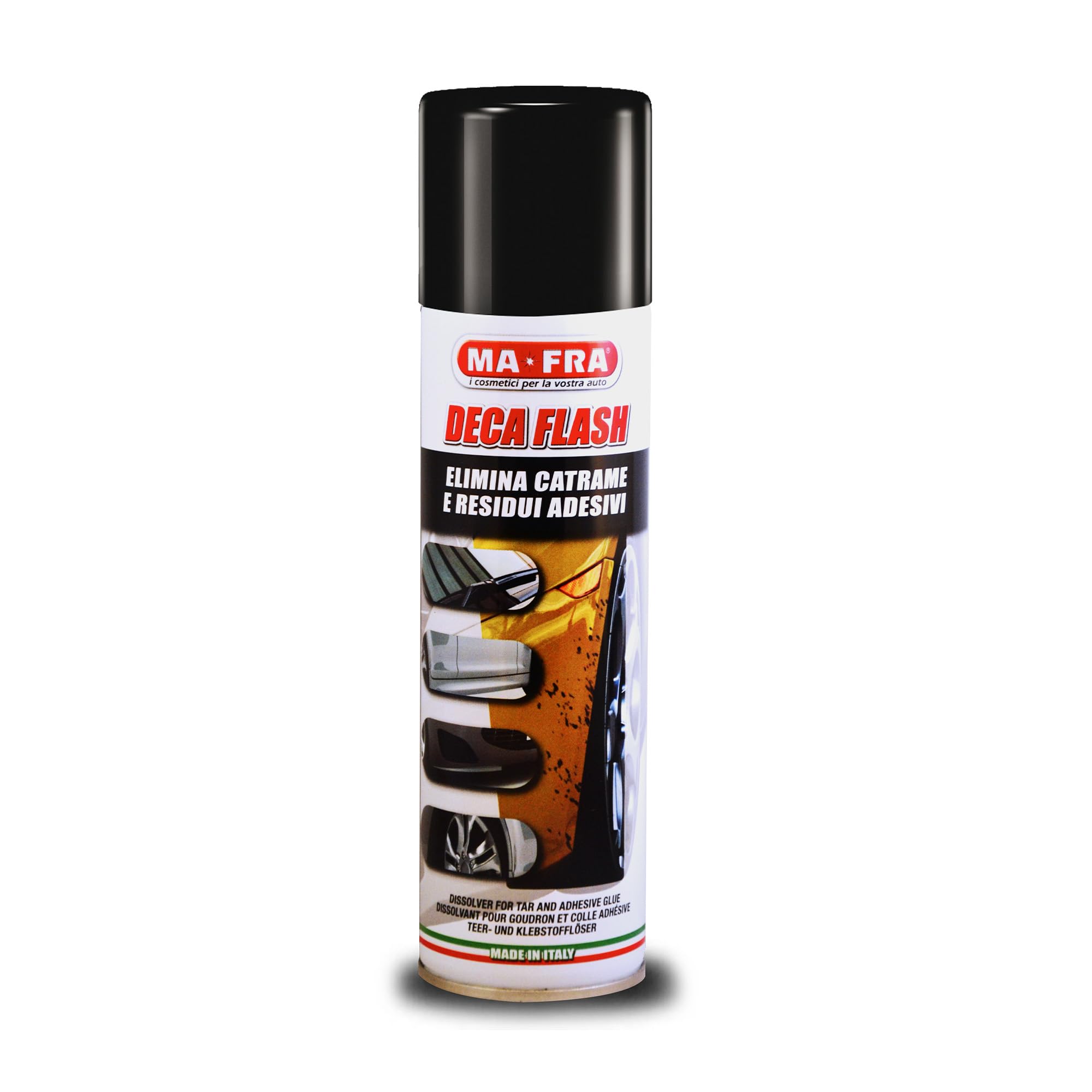 MAFRA, Deca Flash, Ideale per Rimuovere Catrame, Colla e Residui di Adesivi, da Carrozzeria e Vetri Auto, Formato da 250 ml
