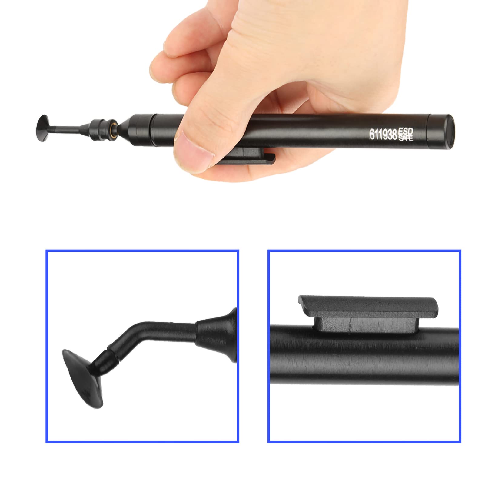 Akozon Präziser Manueller Vakuum-Saugstift Zum Löten mit IC-SMD-Pickup-Kit und Saugnäpfen