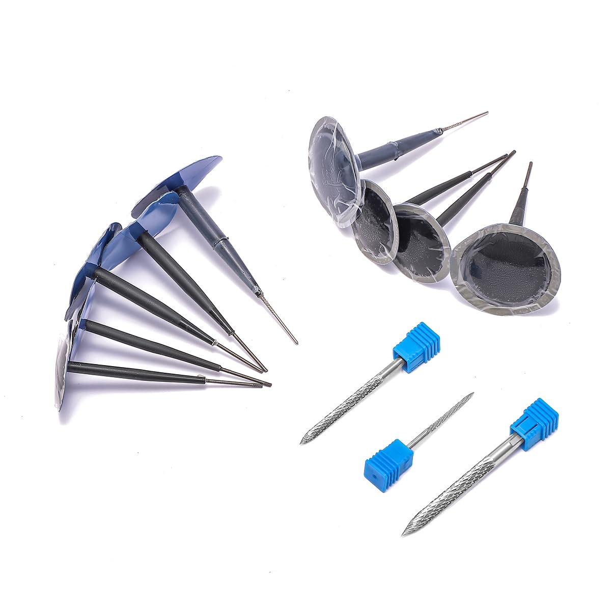 Kit di attrezzi per la riparazione dei pneumatici, include 24 tappi per pneumatici e 3 punte per alesatore per pneumatici