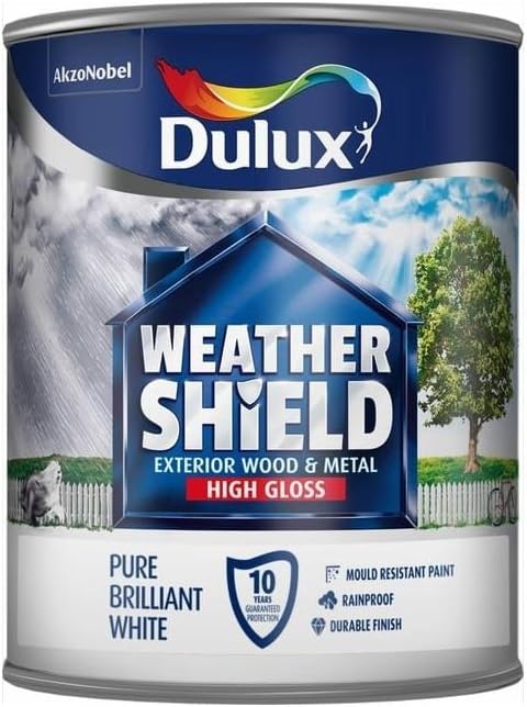Dulux Weather Shield Exterior High Gloss Paint, 2.5 L - Pure Brilliant White