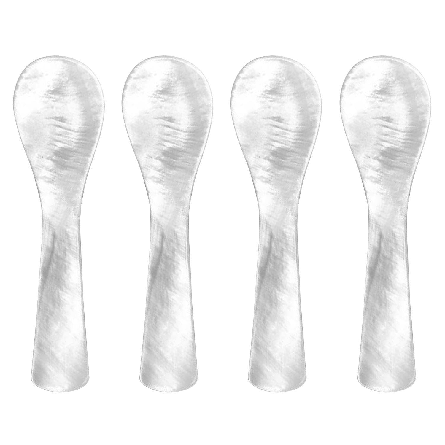 TVSVKWE 4 Pieces Shell Spoons, Creative Tableware, Kitchen Tools, Dip Applicators, Dessert Spoons.