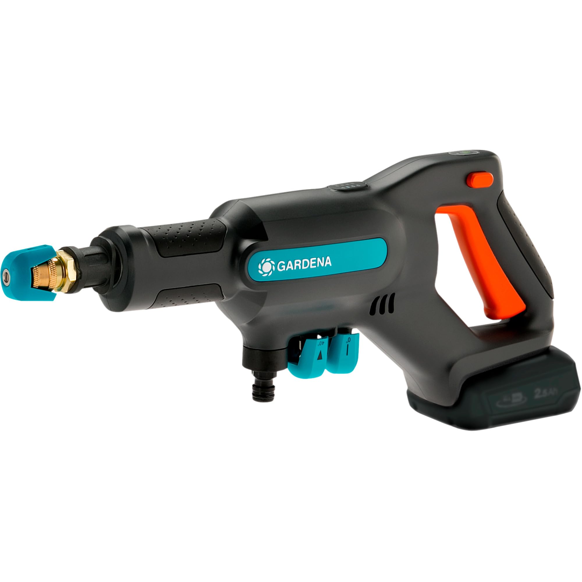 Gardena Akumulatorowa myjka średniociśnieniowa AquaClean 24/18V P4A – bez akumulatora: Regulowane ciśnienie wody, Dysze, Trzy tryby czyszczenia, przenośne narzędzie do użytku na zewnątrz (14800-55)