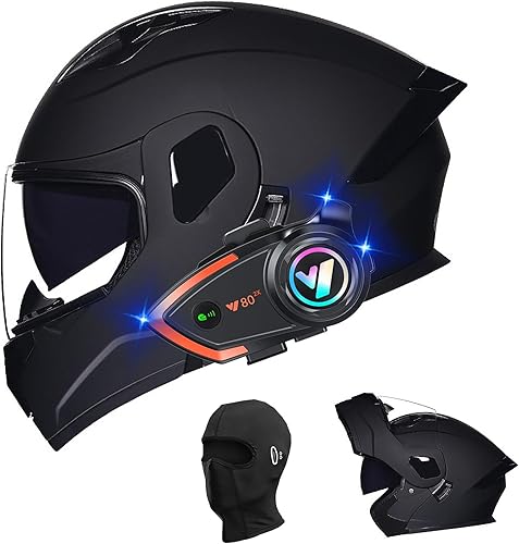 Cascos de motocicleta para hombre, aprobado por DOT, casco de motocicleta de cara completa para adultos, casco de motocicleta con doble visera,
