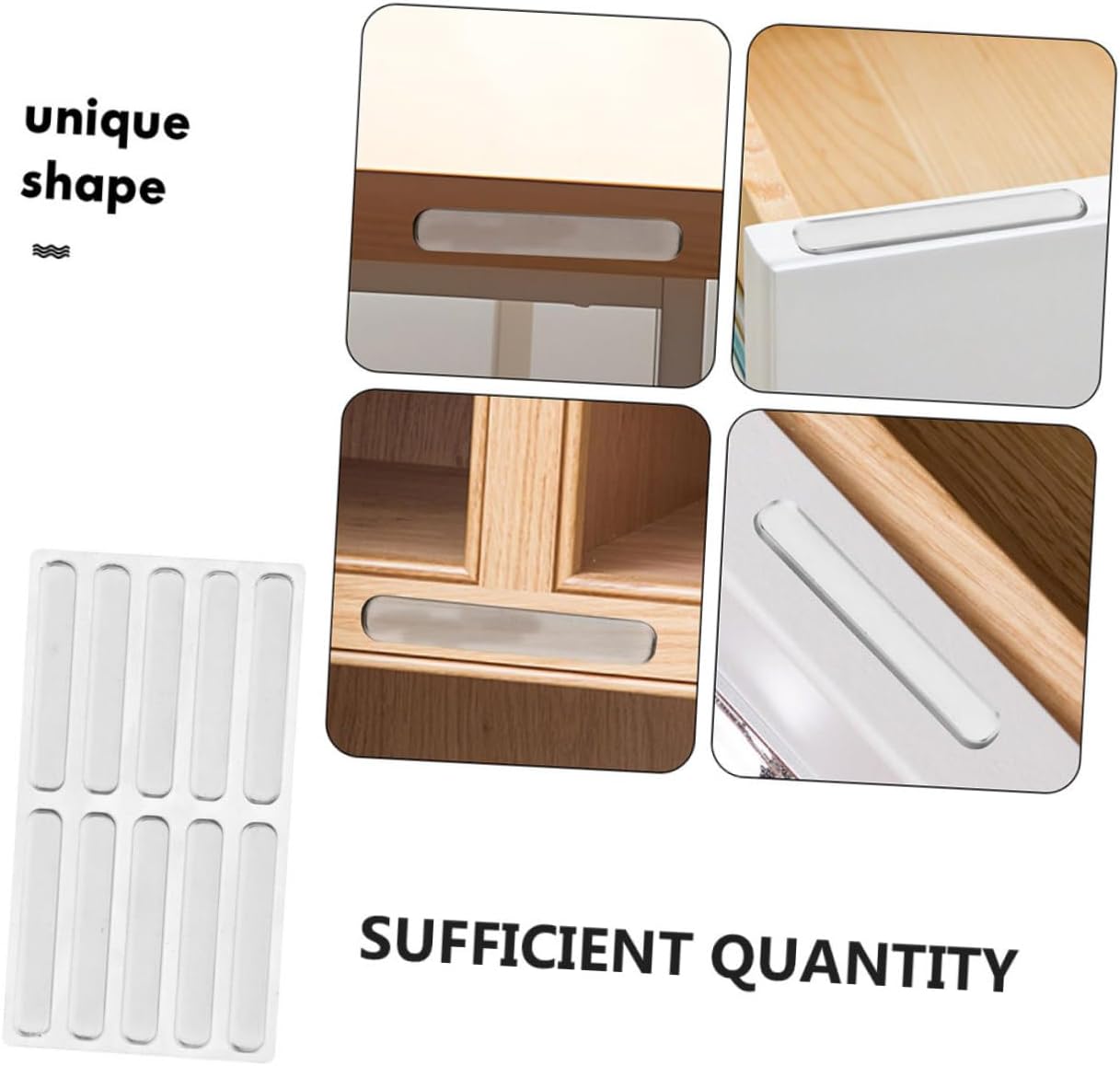 SUPVOX 20pcs Silicone Bumper Strip Cabinet Door Bumpers Wall Corner Protectors Slip Glass Pads for Table Corners Soundproof Cabinet Pads
