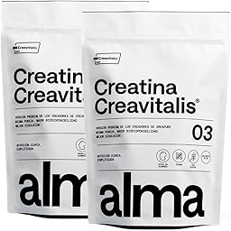 Creatina Monohidratada Creavitalis® ALMA® 600 g | Creatina Creapure Monohidrato en Polvo 99,9% Pureza Premium | Vegana, Sin Gluten ni Lactosa | 200 Dosis Disolución Instantánea | Fabricada en Alemania