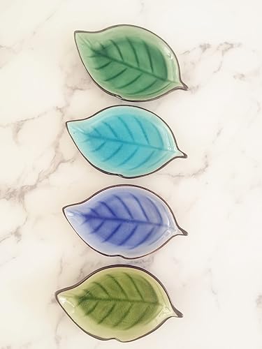 Miniatura 2 de Viridis1 - Soporte de cuchara de cerámica para encimera de cocina estufa y mesa de comedor con bonita cuchara forma de hoja 67 x 39 pulgadas