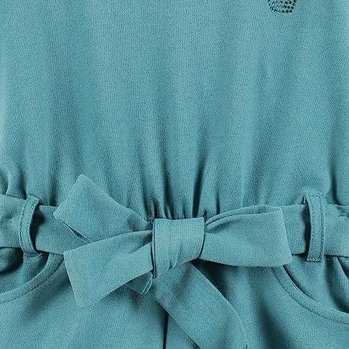 Image of Hopscotch Girls Rayon Solid Playsuit in Blue Color