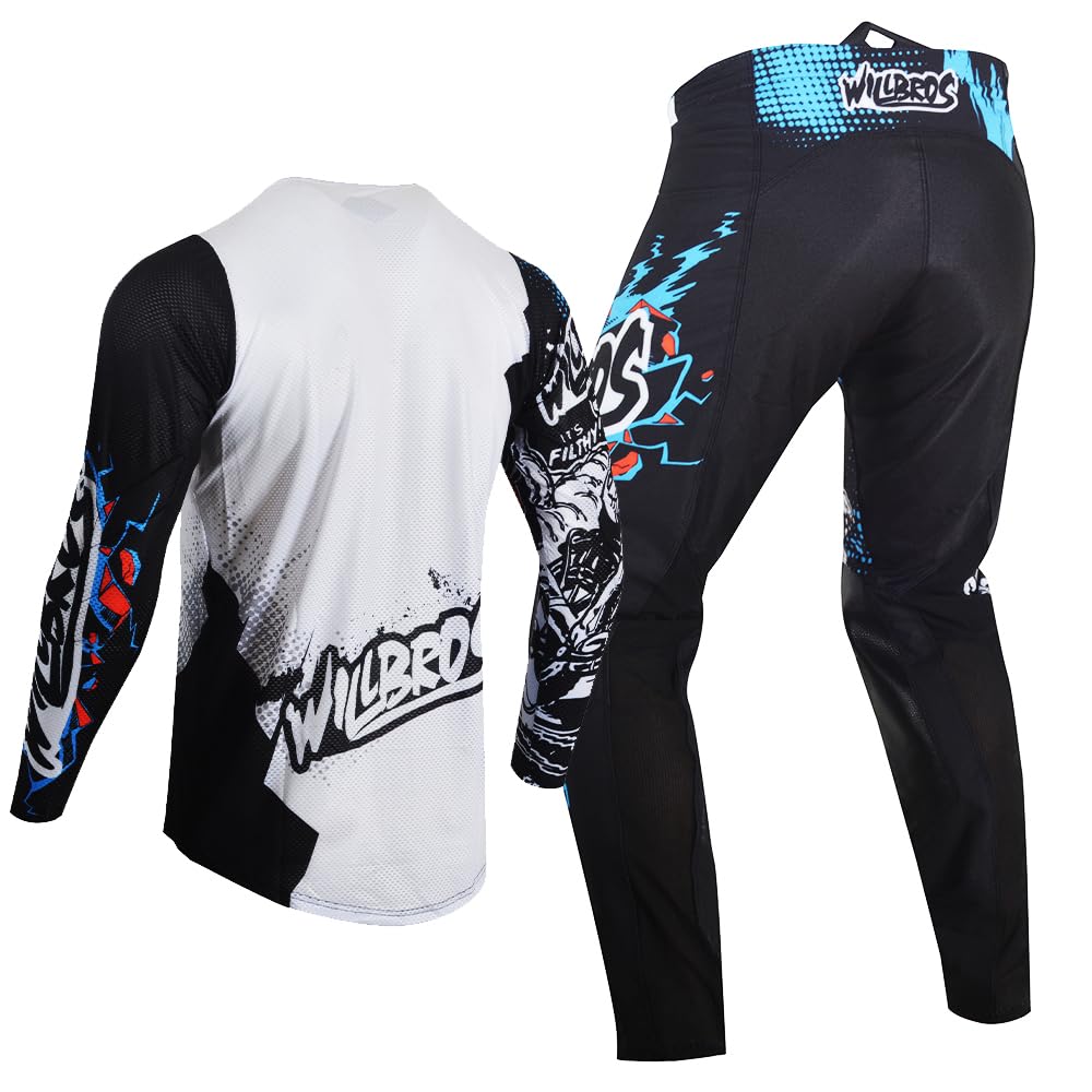 Jugend Motocross Hose und Jersey Kombination für Kinder Jungen MX Fahrrad Motorrad Offroad Rennen Enduro MTB ATV Sport