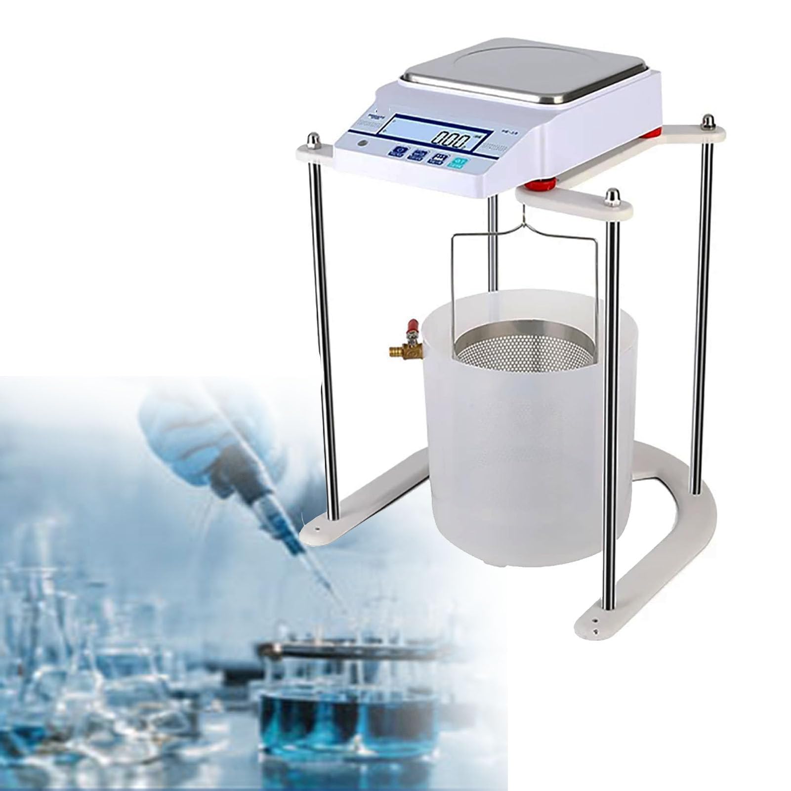 LYAYYDS Lab Electronic Hydrostatic Balance Hydrostatic Balance Scale,5kg to 10kg Range Industrial Digital Laboratory Scale with LCD Display, 0.1g Accuracy 10000g
