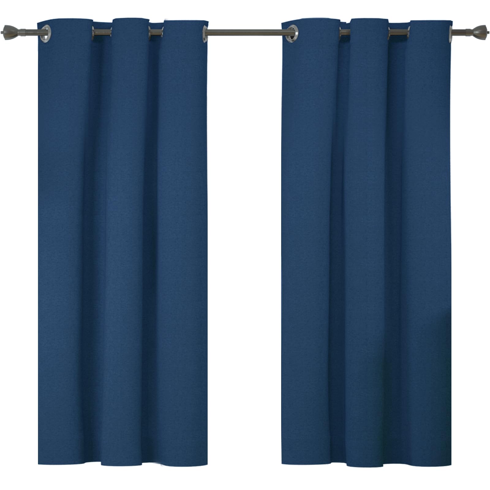 Ystyle Cortina Opacas 100% de Lino 2 Piezas, 117×137cm, Cortinas Termicas Aislantes Frio Y Calor, Cortinas Dormitorio Salon Habitacion Modernas, Cortina Antiruido Blackout Curtains, Azul