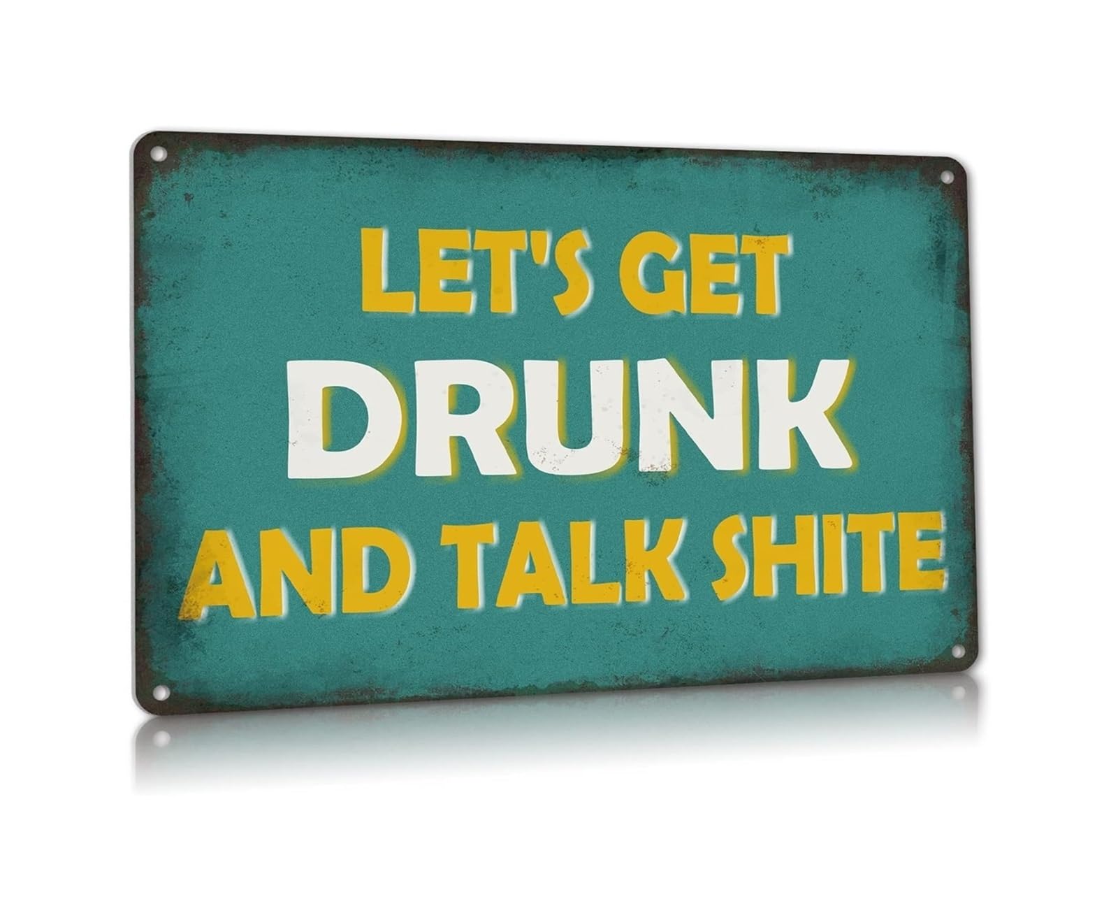 EKFBQBGW Drinking Humor Metal Tin Sign Lets Get Drunk Vintage Funny Sign for Man Cave Bar Basement Wall Decor Retro Novelty Gift for Him (8 X 12 inch)