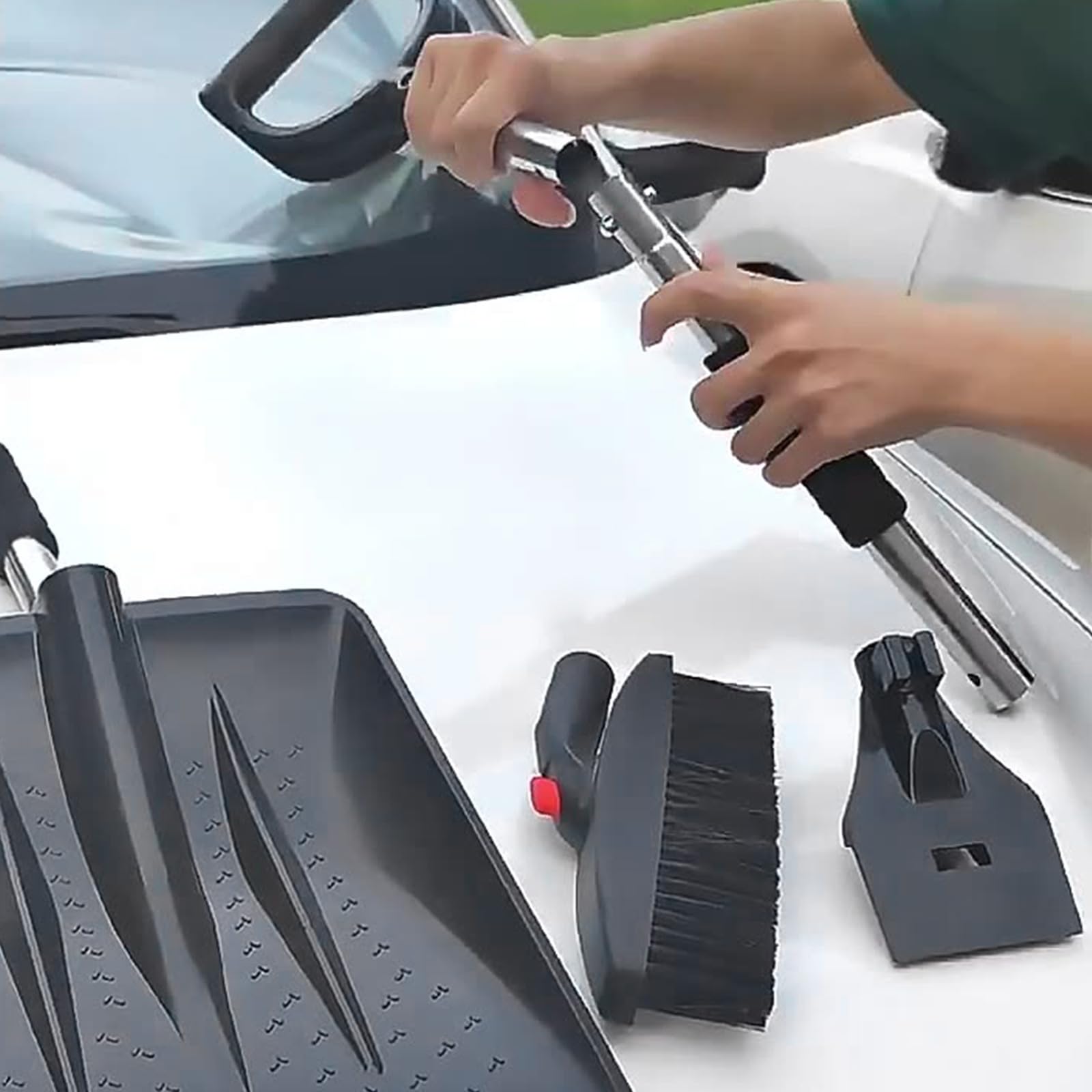 Kit di testina sostituibile per auto, paletta di estrazione portatile, raschietto per ghiaccio e raschietto per ghiaccio estensibile