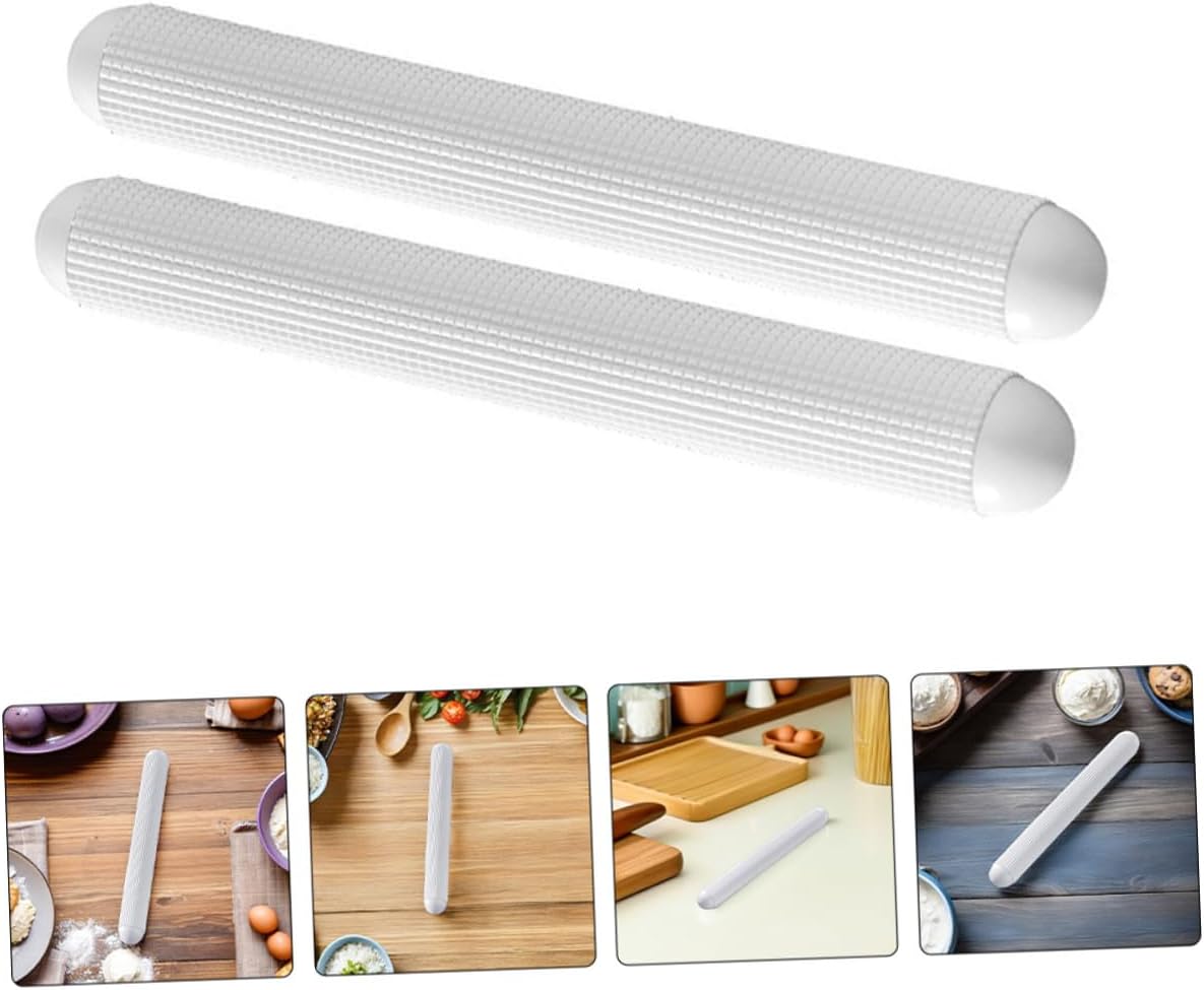 FAVOMOTO 6pcs Nonstick Plastic French Rolling Pin Set for Dough and Pasta, Thin Small Rolling Pins for Baking Pizza, Pastry, Bread, and Dumpling Wrappers