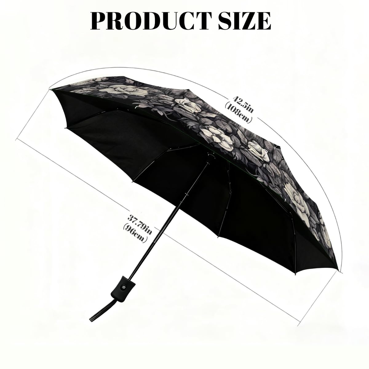 Ombrello pieghevole etnico farfalla luna fiore ombrello da viaggio compatto antivento impermeabile con protezione UV rivestimento nero leggero 8 coste portatile per pioggia sole