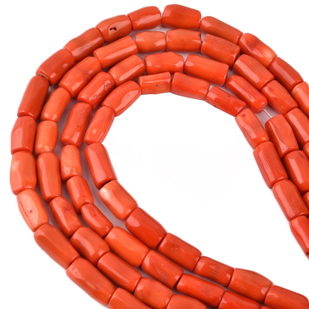 Cuentas semipreciosas sueltas de 8-10 mm x 13-18 mm de color naranja coral para hacer joyas, 39,4 cm