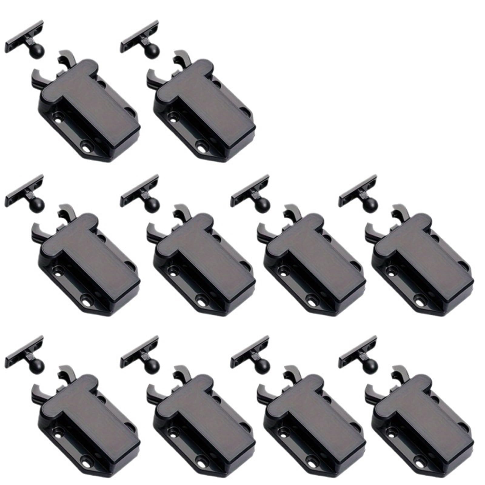 Zuxwux 10Pcs Cabinet Push Latch Push To Open Cabinet Door Touch Latches Rebound For Cupboard Closet Drawers Wardrobe(10Pcs)
