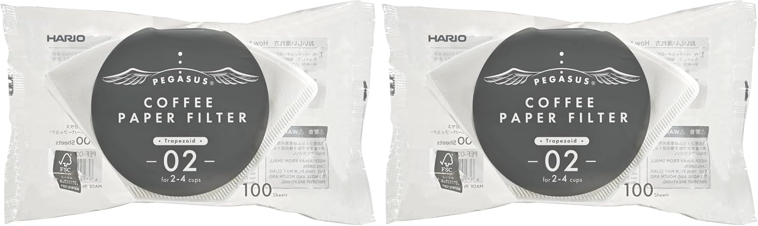 Hario Pegasus Flat Bottom Filters, Size 02, White, 100ct image 4