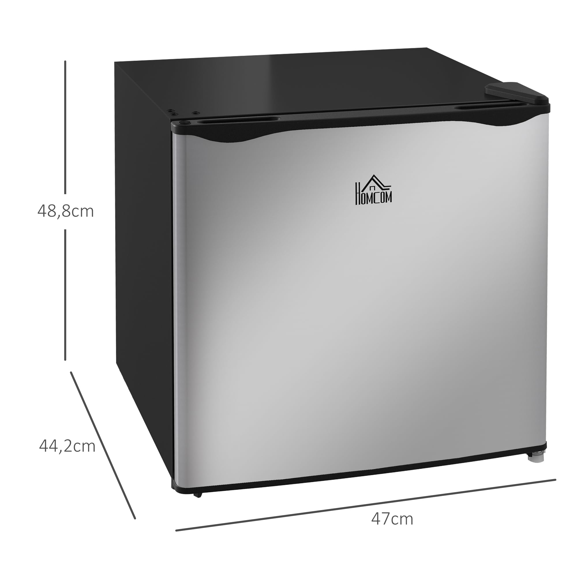 HOMCOM Mini-Gefrierschrank 35 L Gefrierbox elektrisch freistehend 45 W Mini Gefriertruhe Minikühlschrank 41dB -14 bis -24℃ 5-stufige Temperaturregelung 47 x 44,2 x 48,8 cm Silber
