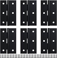 LEIFENY 6 Pack 2.5 Inch Black Door Hinges - Heavy Duty Small Hinges for Cabinets, Doors, DIY Projects with Mounting Screws