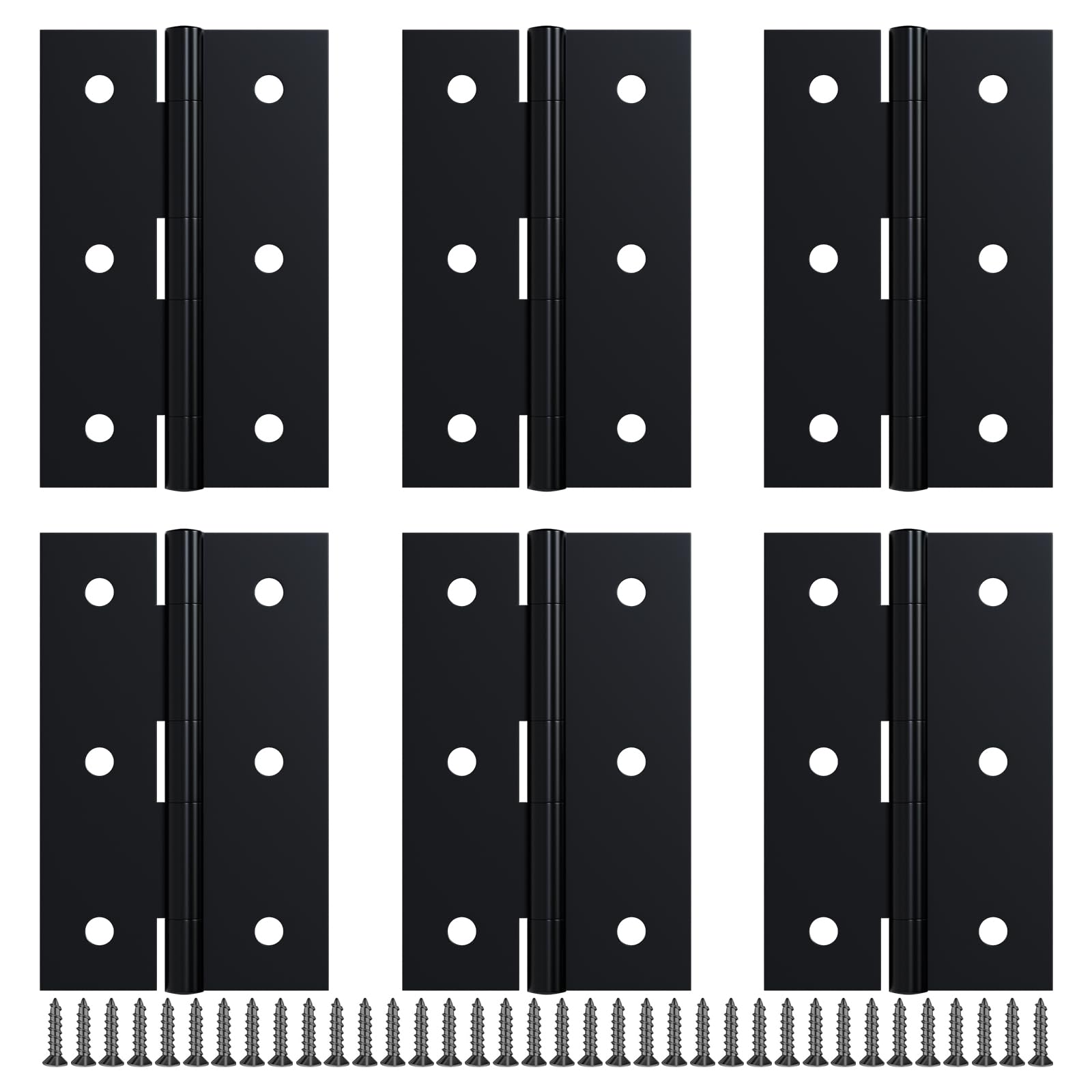 LEIFENY 6 Pack 2.5 inch Black Door Hinges - cabinet hardware | Mubboo