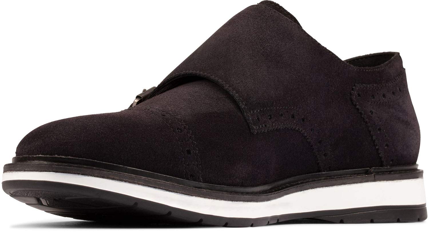 ClarksChantry Men's Suede Monk Strap Cushioned Dress Shoes