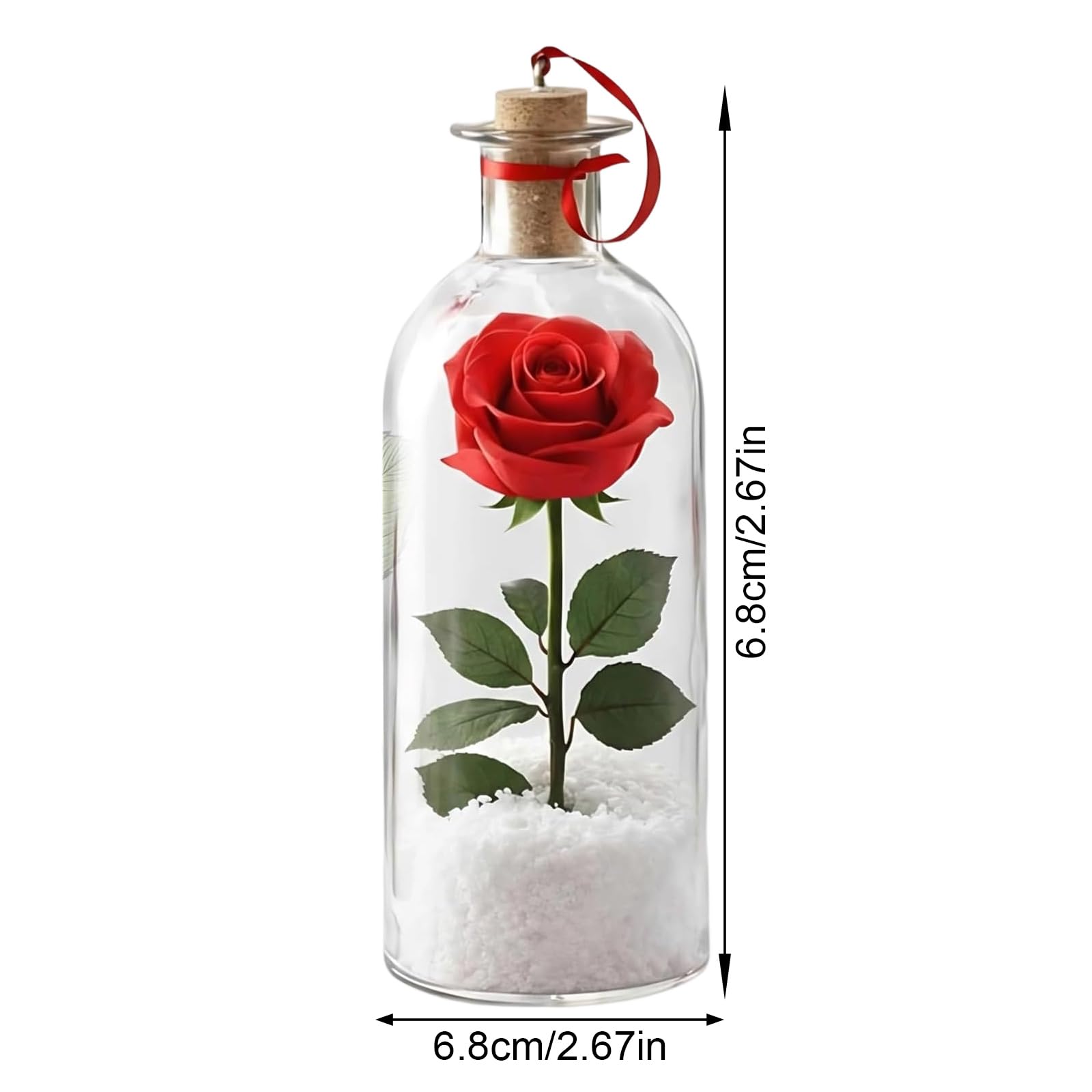 Messaggi Rose in Bottiglia Ornamento Decorativo Bottiglia vocale Registrabile con Riproduzione in Sughero Regalo Romantico per Voce Registrabile