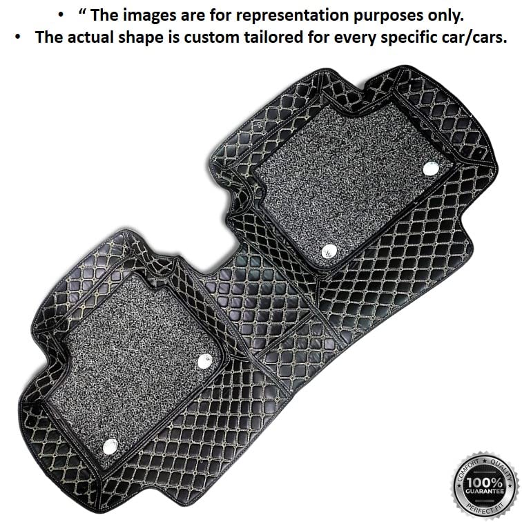 Image of 7D Mat for Marazzo Car Floor Mat with Free Bumper Protector, Year: 2018-22, 100% Company Assured, Washable, Grass Mat Attached (Black, Mahindra Marazzo)