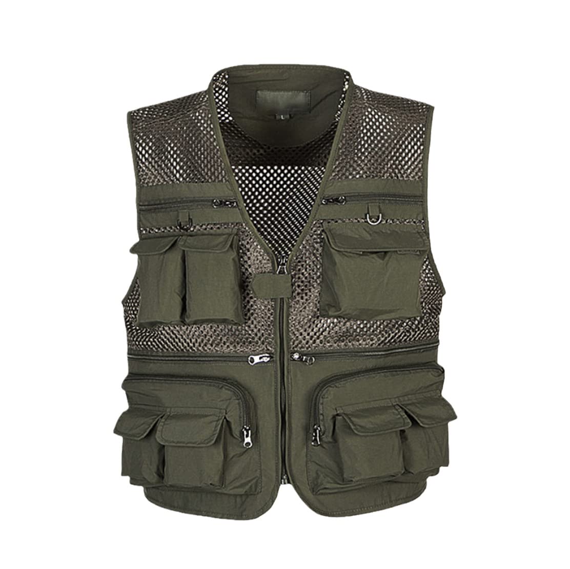 Chaleco de fotógrafo de verano, herramienta muchos bolsillos de malla de trabajo, chaqueta sin mangas, chaleco de abrigo de equipo para hombre