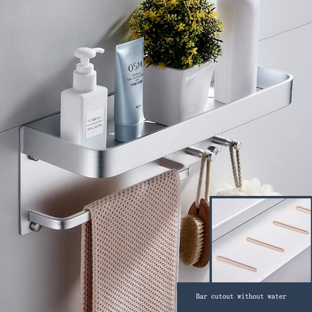 Estante de baño Estante de baño Accesorios de estante de cocina Montaje en pared Estantes de almacenamiento de ducha Espacio para colgar en la pared Soporte de almacenamiento de artículos de