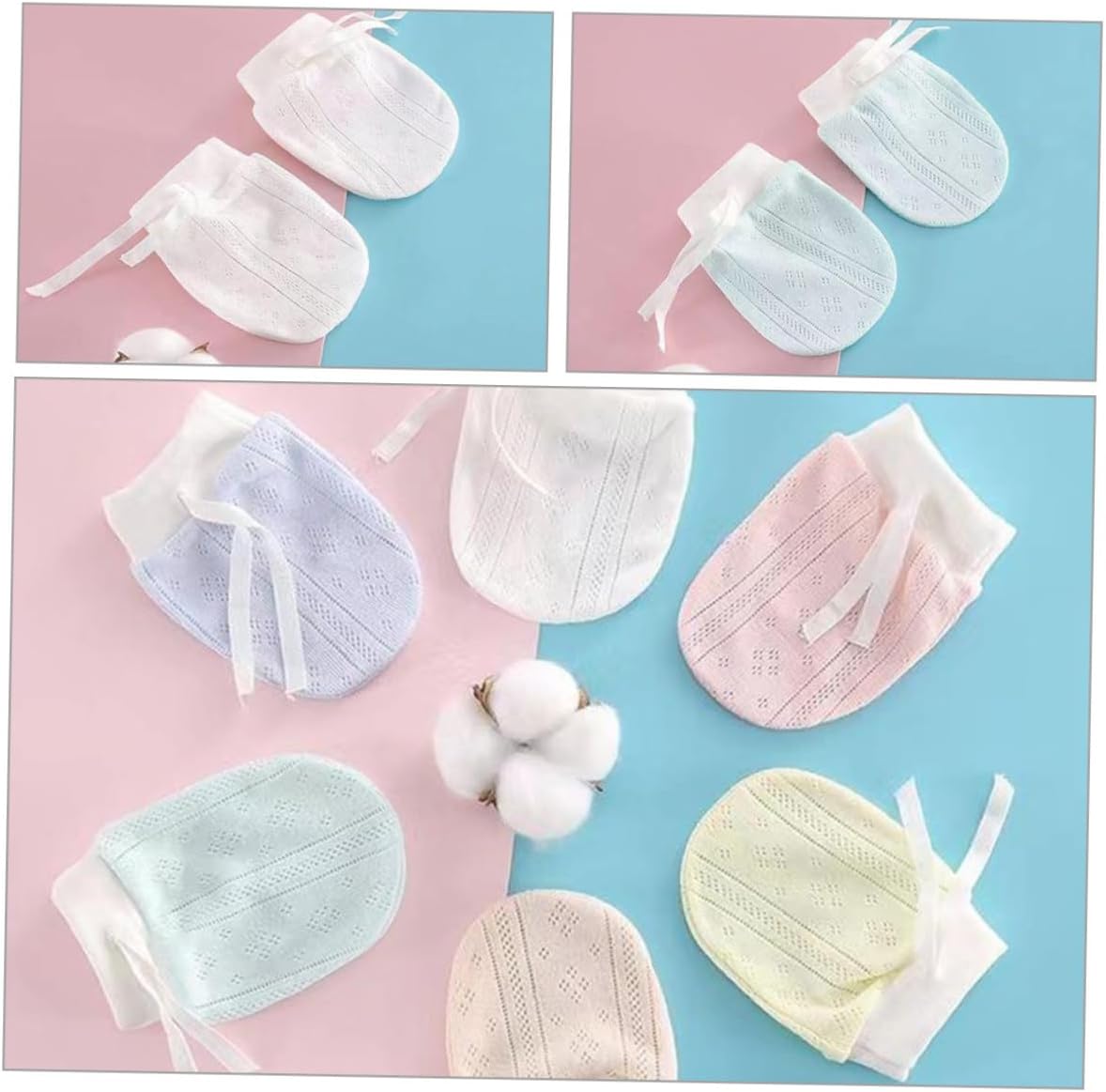 4 Pairs Newborn No Scratch Mittens for Baby Hands Protection