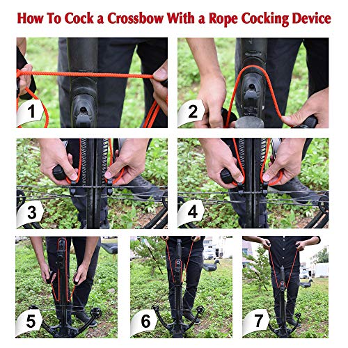 Elong Crossbow Cocking Device Crossbows Cocker Rope Double Handle 3 Finger Strings Cocking Tool - Thumbnail 2
