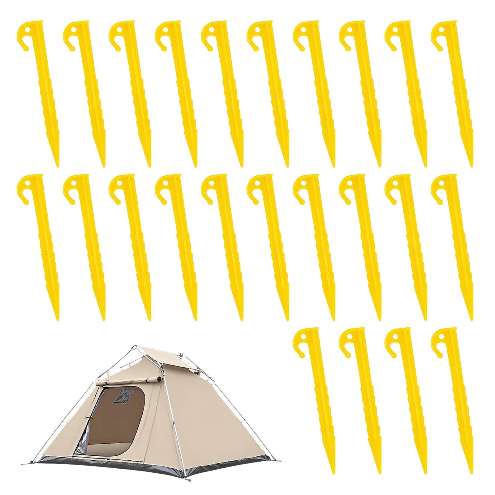 24 Pcs Plastic Tent Pegs Heavy Duty Screw-in Stakes Camping Garden